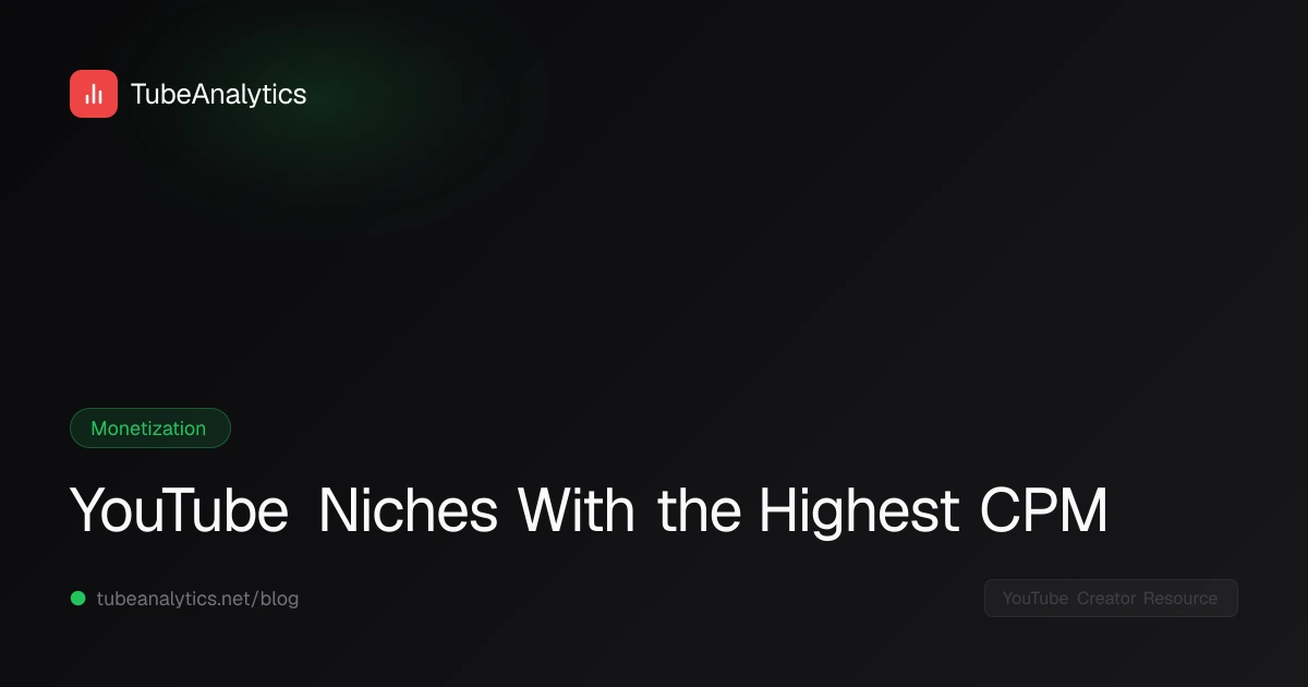 YouTube Niches With the Highest CPM